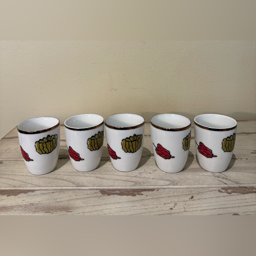 Set of 5 Maruyama Tosaien China Tea Sake Cups
